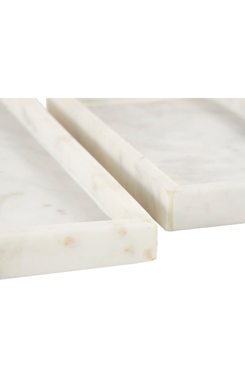 VIVIAN LUNE HOME Marble Tray - Set of 2, Alternate, color, White