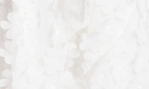 Jewel Badgley Mischka Floral Appliqué Long Sleeve Mini Cocktail Dress In White