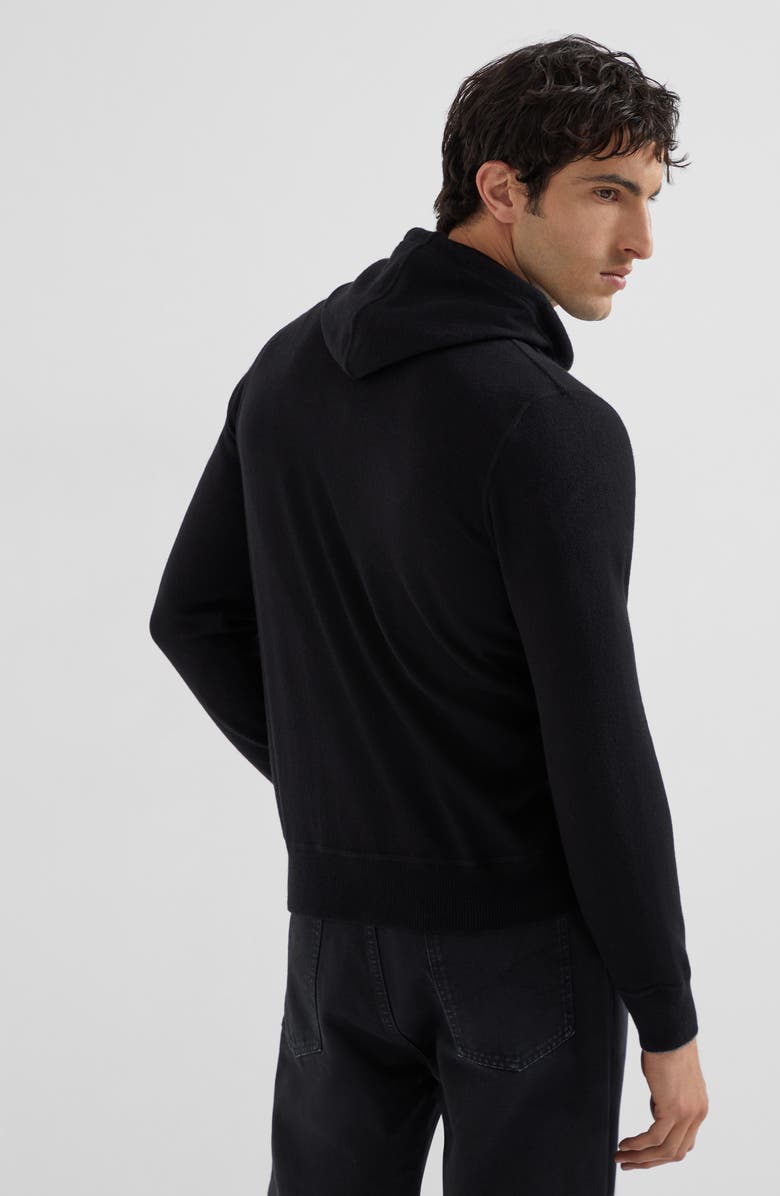 Brunello Cucinelli Sweatshirt-style cardigan, Alternate, color, Black