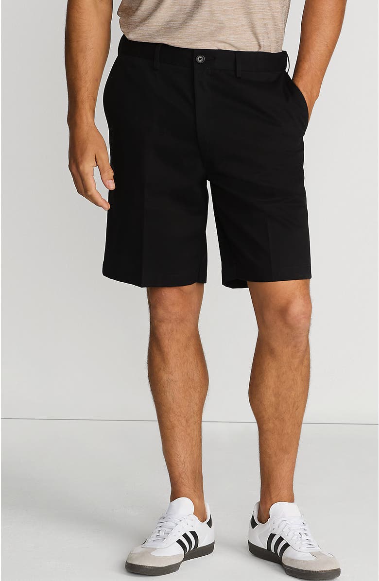 Lands' End Comfort Waist 9" No Iron Chino Shorts, Main, color, Black