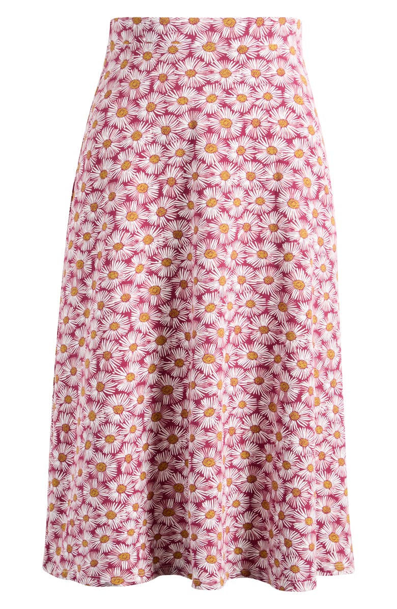 Seasalt Cornwall Floral Print Stretch Organic Cotton Skirt, Main, color, Painted Asters Dark Freesia