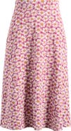 Seasalt Cornwall Floral Print Stretch Organic Cotton Skirt