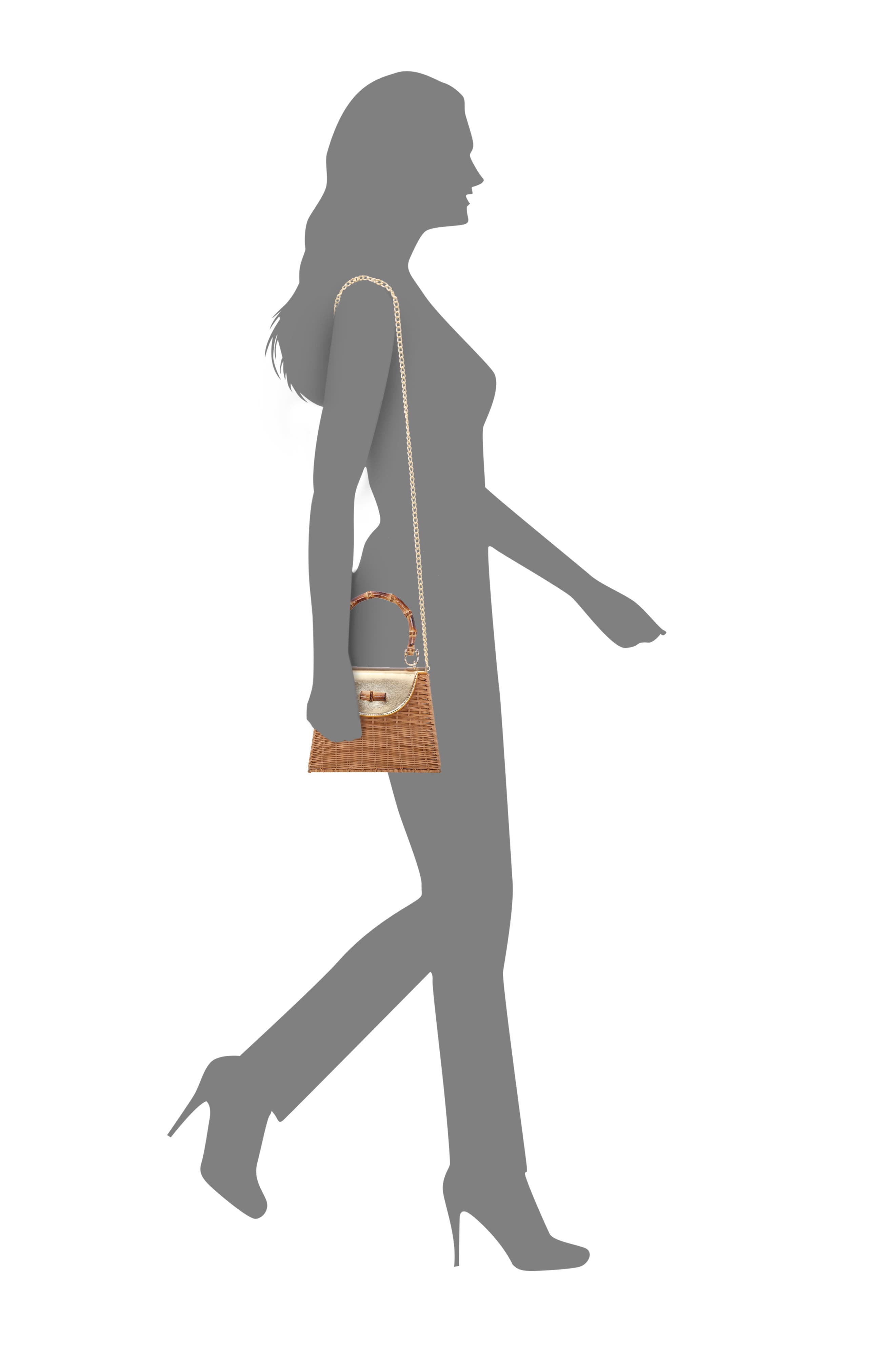 Nina Capri Top Handle Bag, Alternate, color, Natural/Gold