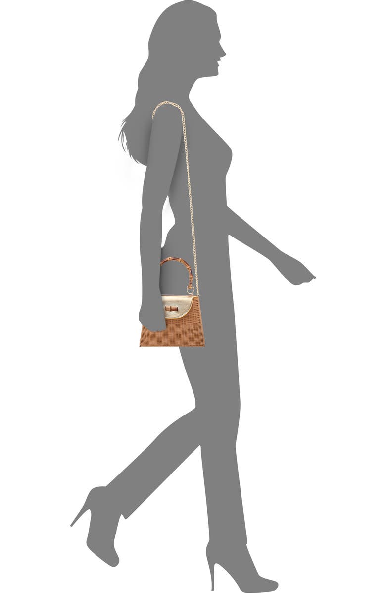 Nina Capri Top Handle Bag, Alternate, color, Natural/Gold