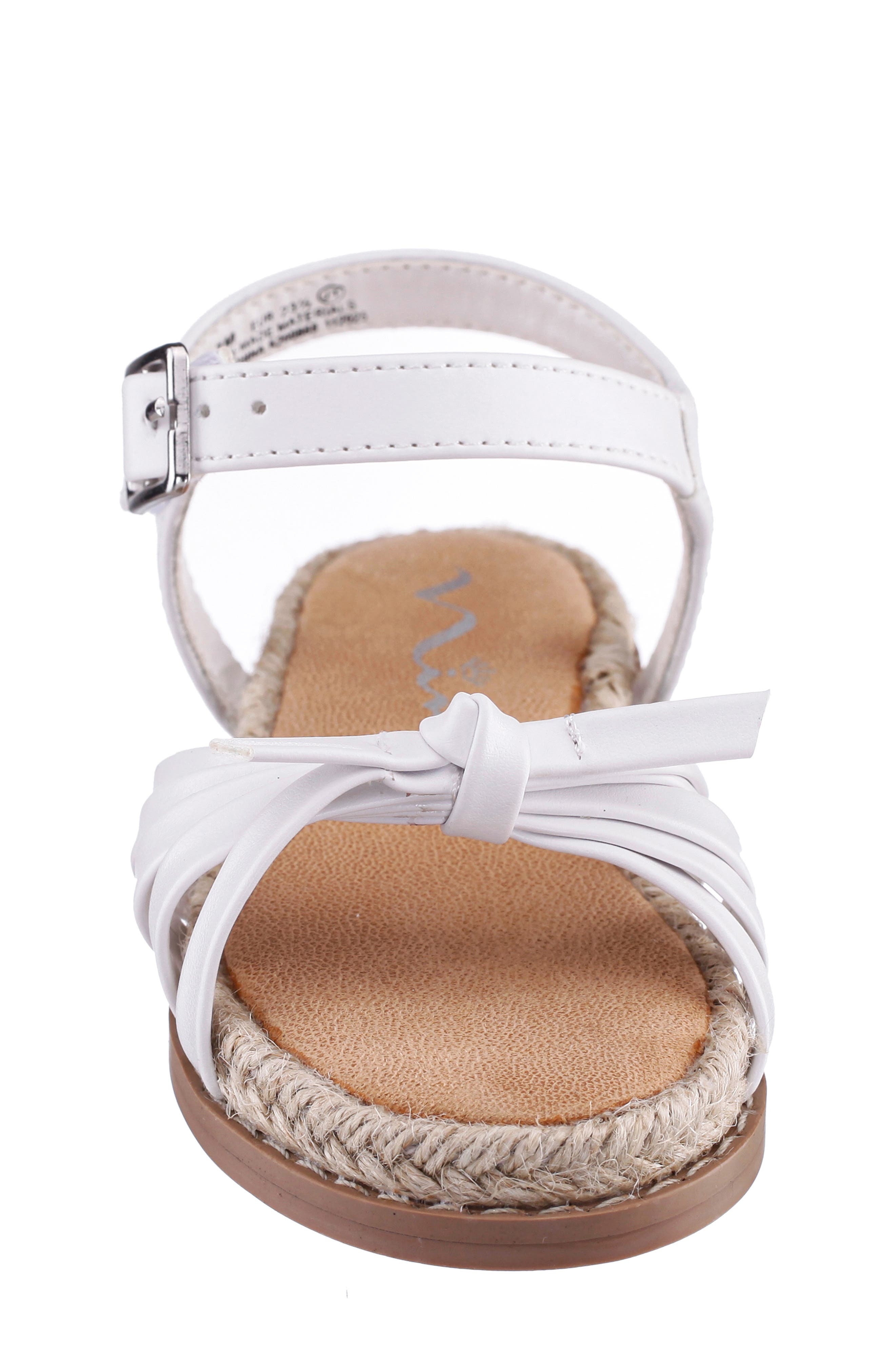 Nina Kids' Alisia Espadrille Ankle Strap Sandal, Alternate, color, White Smooth