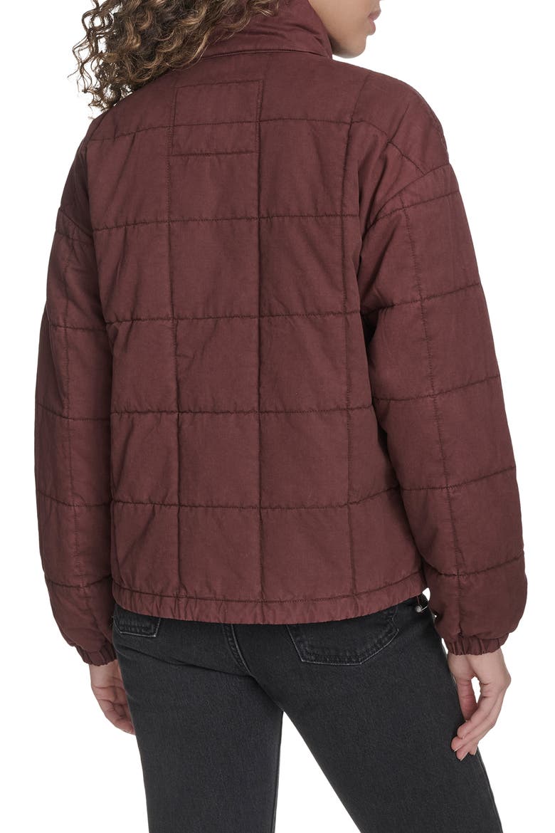 Box Quilted Water Resistant Cotton Jacket, Alternate, color, TAWNY PORT