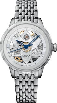MIDO Rainflower Blossom Skeleton Automatic Bracelet Watch, 34mm
