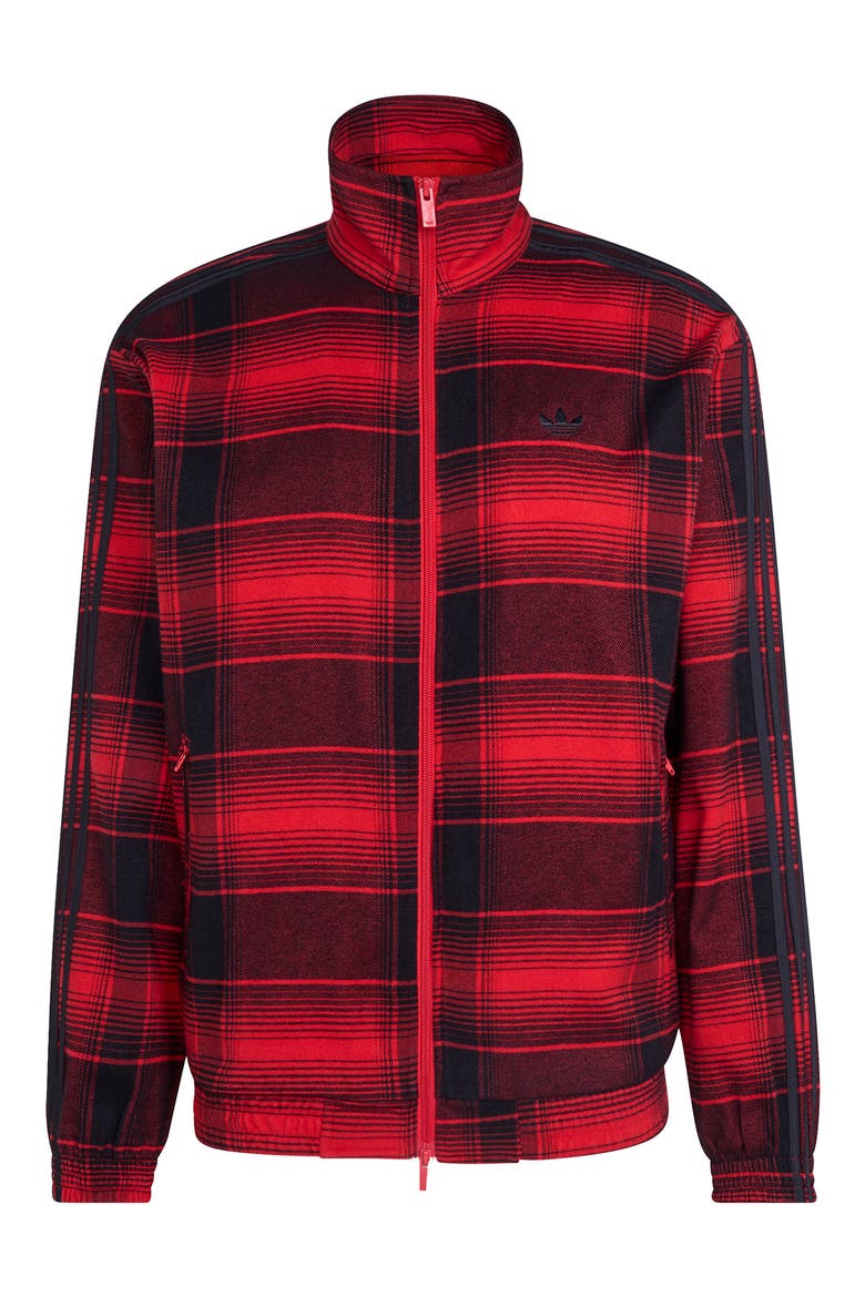Firebird Plaid Track Jacket, Alternate, color, BETTER SCARLET/ BLACK/
