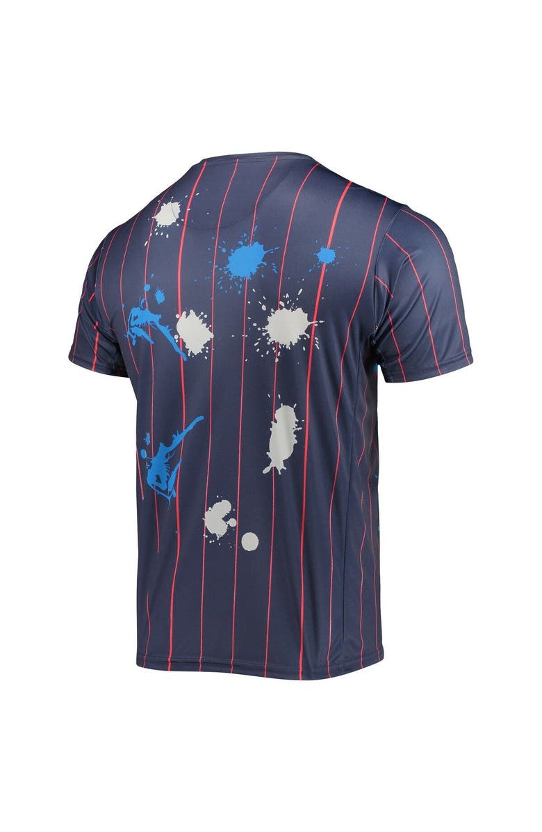 FISLL Men's FISLL Navy Philadelphia 76ers Striped Splatter T-Shirt, Alternate, color, Navy