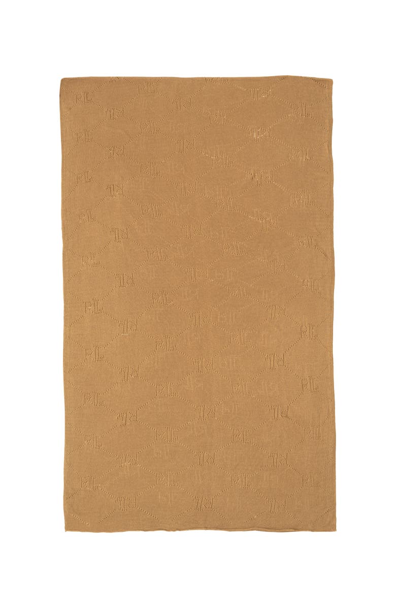 Lauren Ralph Lauren Pointelle Logo Wrap, Alternate, color, Madison Tan