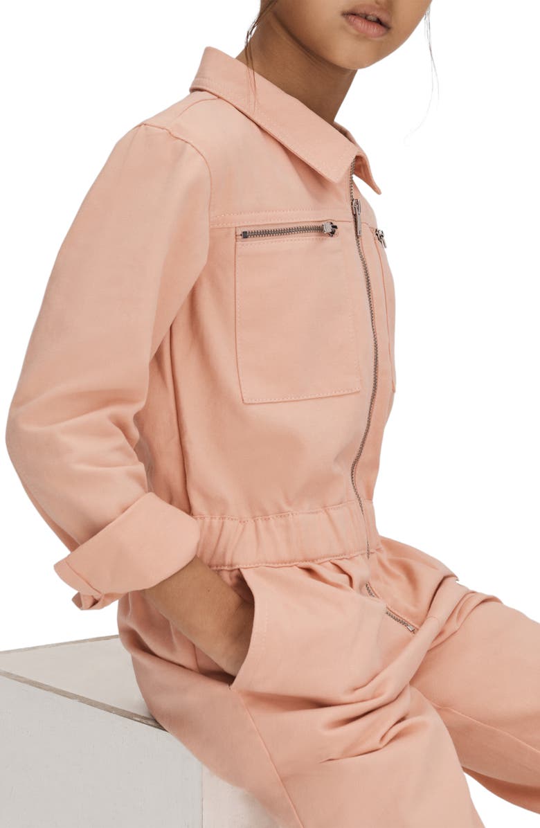 Reiss Kids' Penelope Sr. Cotton Utility Jumpsuit, Alternate, color, 