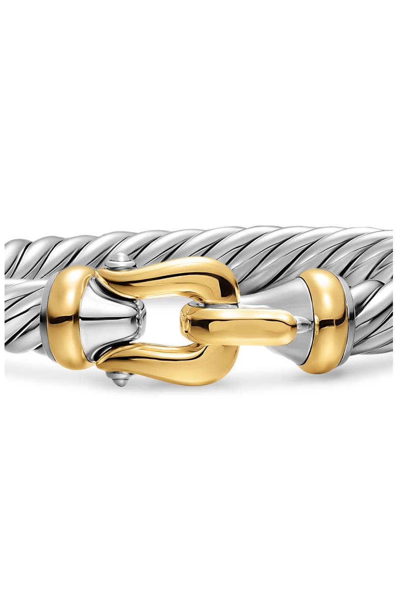 The Cable Collection 14k Gold Buckle Flex Bracelet, Alternate, color, SILVER