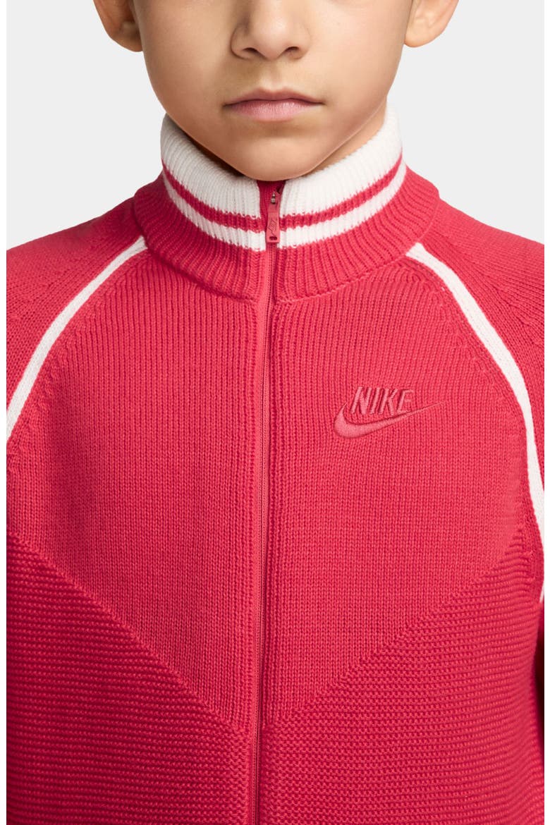 Kids' Sportswear Track Jacket, Alternate, color, FUSION RED/ WHITE