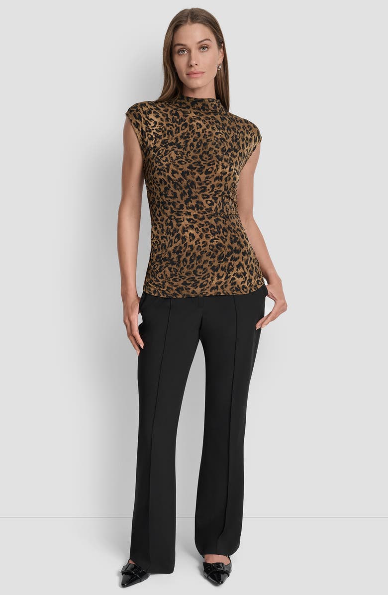 DKNY Mock Neck Ruched Top, Alternate, color,