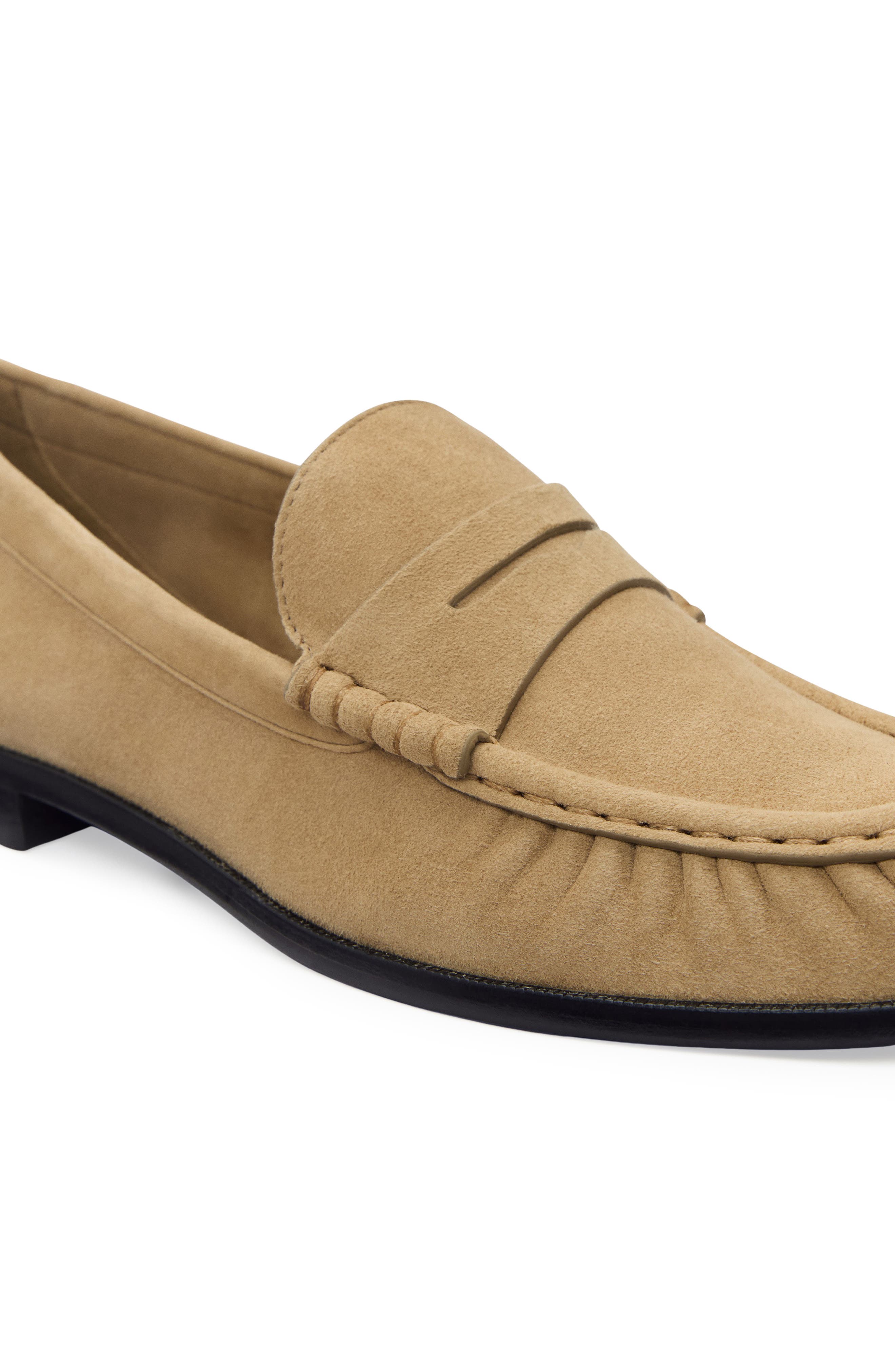 Reformation Francine Ruched Loafer, Alternate, color, Hazel Suede