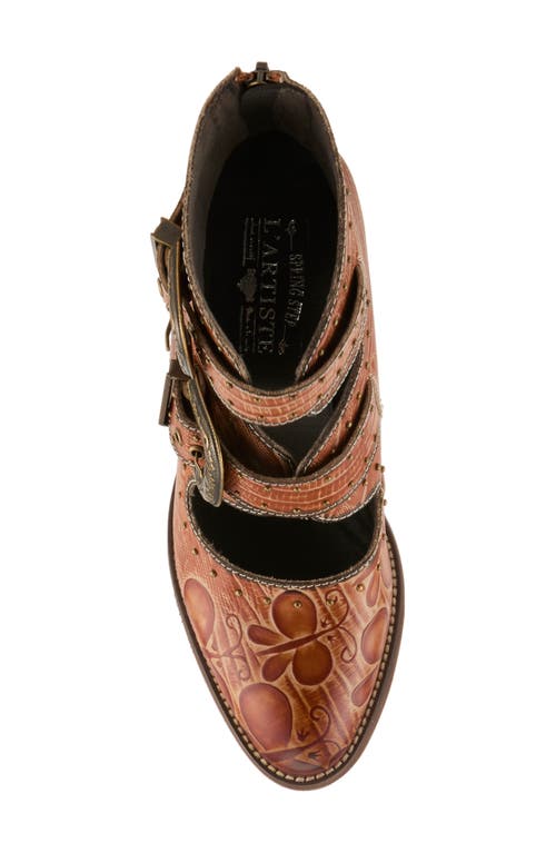 L'artiste By Spring Step Notched Nature Buckled Bootie In Brown