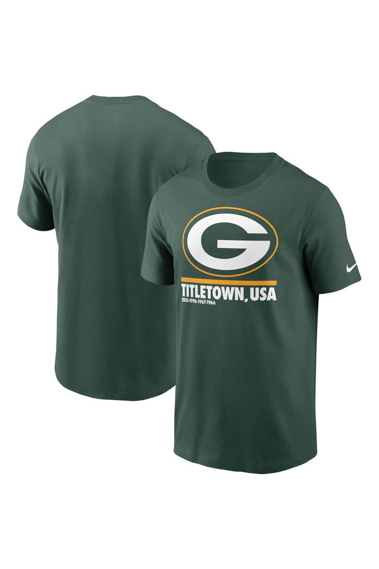 Men's Nike Green Green Bay Packers Hometown Collection Title Town T-Shirt, Main, color, Green