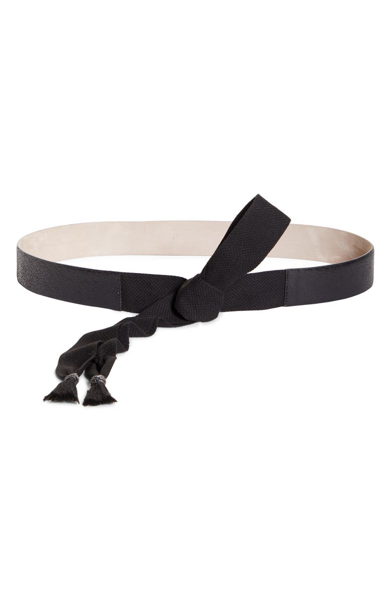 Brunello Cucinelli Tie Leather Belt, Main, color,