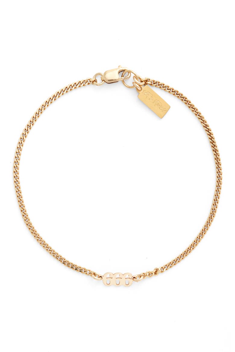 Angel Numbers Bracelet, Main, color, GOLD / 666