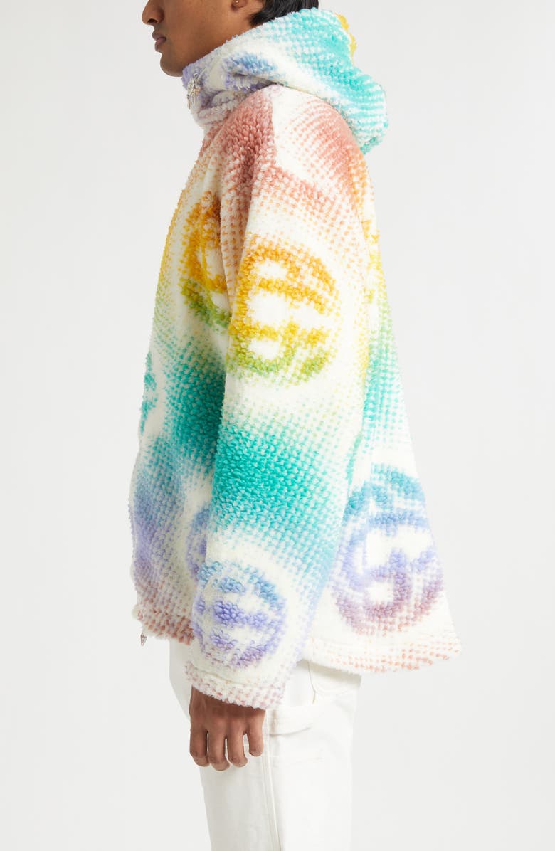 Casablanca Halftone Monogram Fleece Jacket, Alternate, color, Halftone Monogram