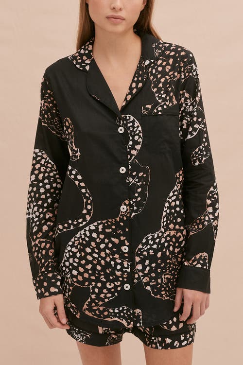 Desmond & Dempsey Signature Pajama Set In Black