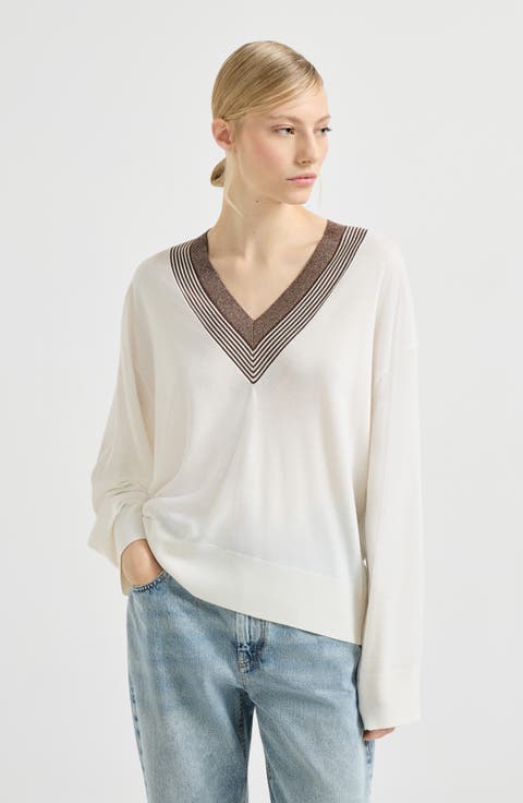 Cashmere and silk lightweight sweater