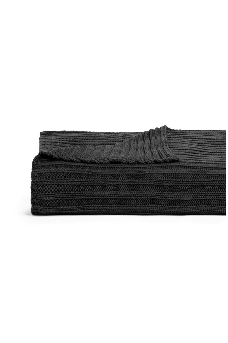 Oversize Knit Throw Blanket, Alternate, color, CHARCOAL