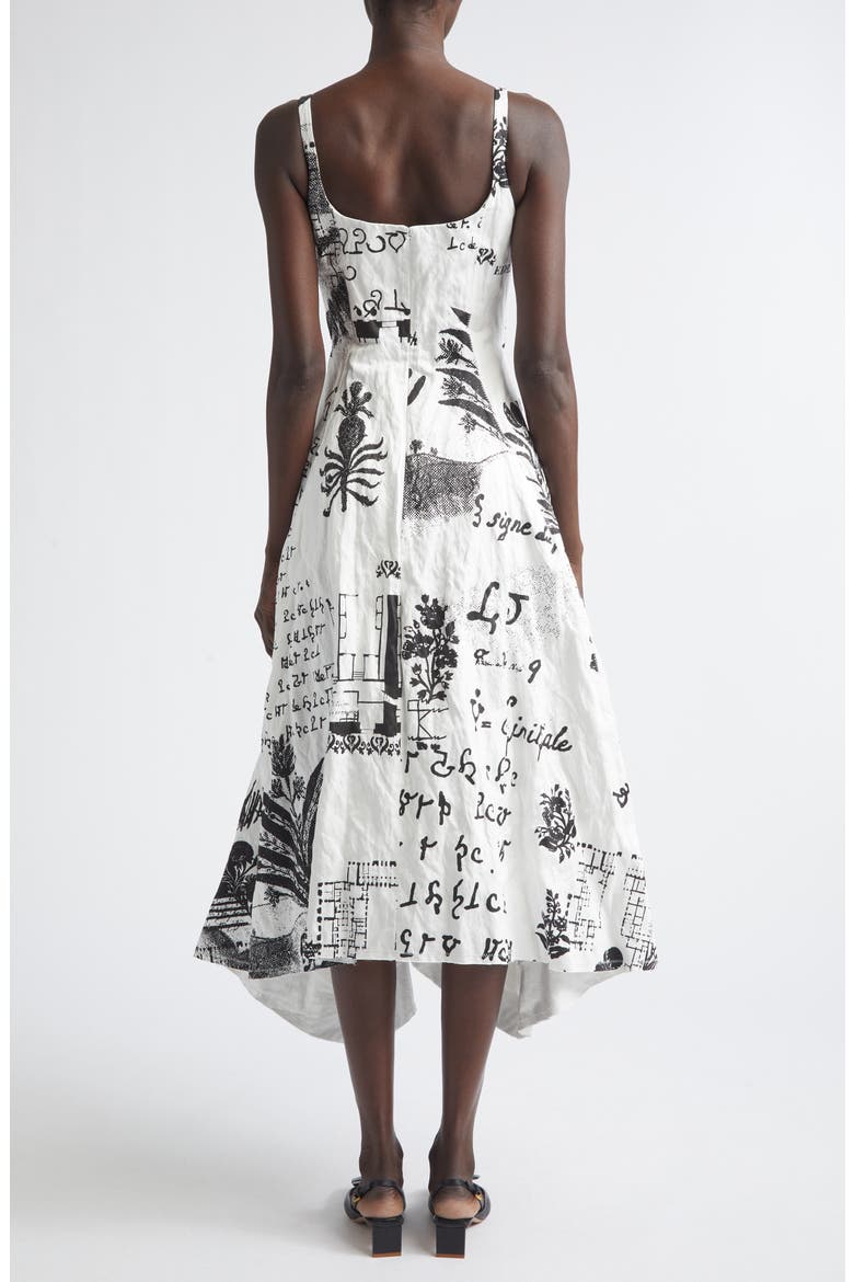 Print Crushed Cotton Blend Dress, Alternate, color, HELENE SMITH PRINT WHITE