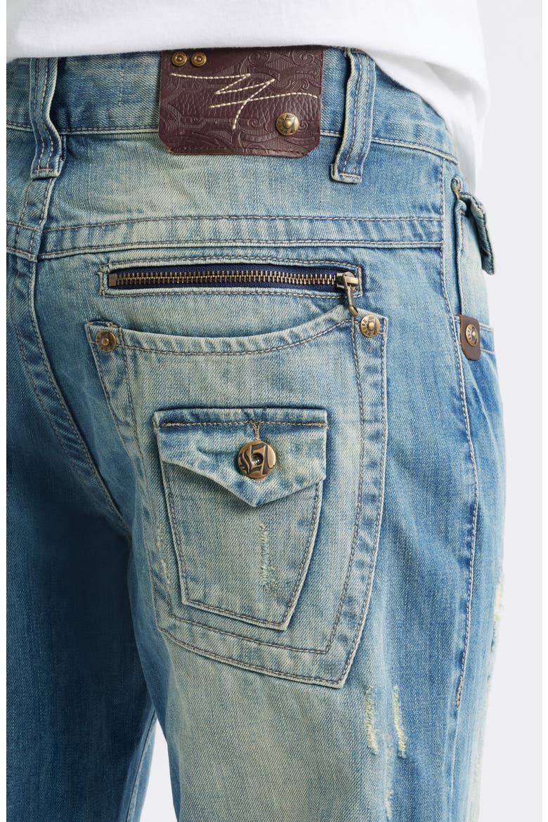 Relaxed Straight Leg Jeans, Alternate, color, BLUE