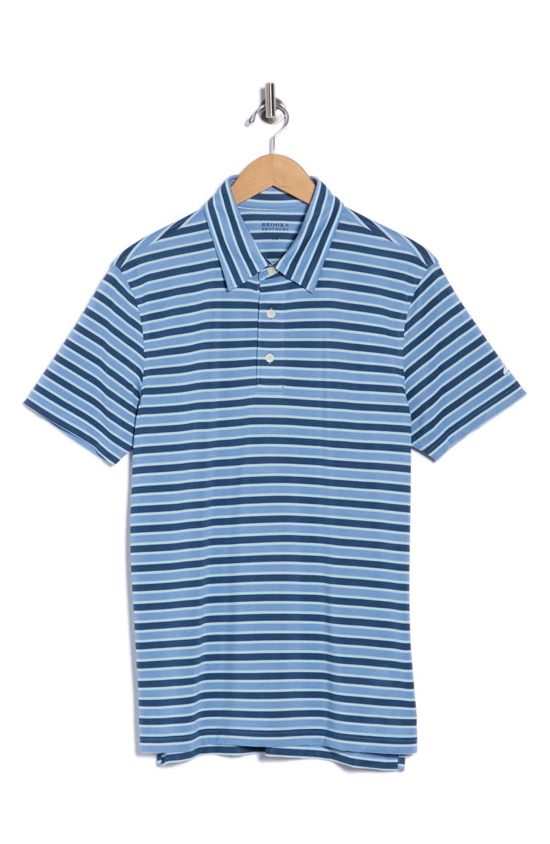 Brooks Brothers Stripe Knit Polo, Alternate, color, Blue Multi