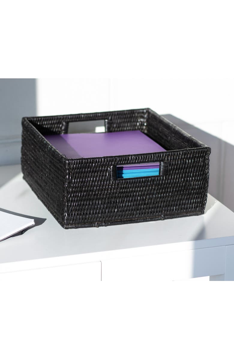 Artifacts Trading Company<sup>™</sup> Artifacts Rattan Rectangular Storage Basket, Alternate, color, Tudor Black