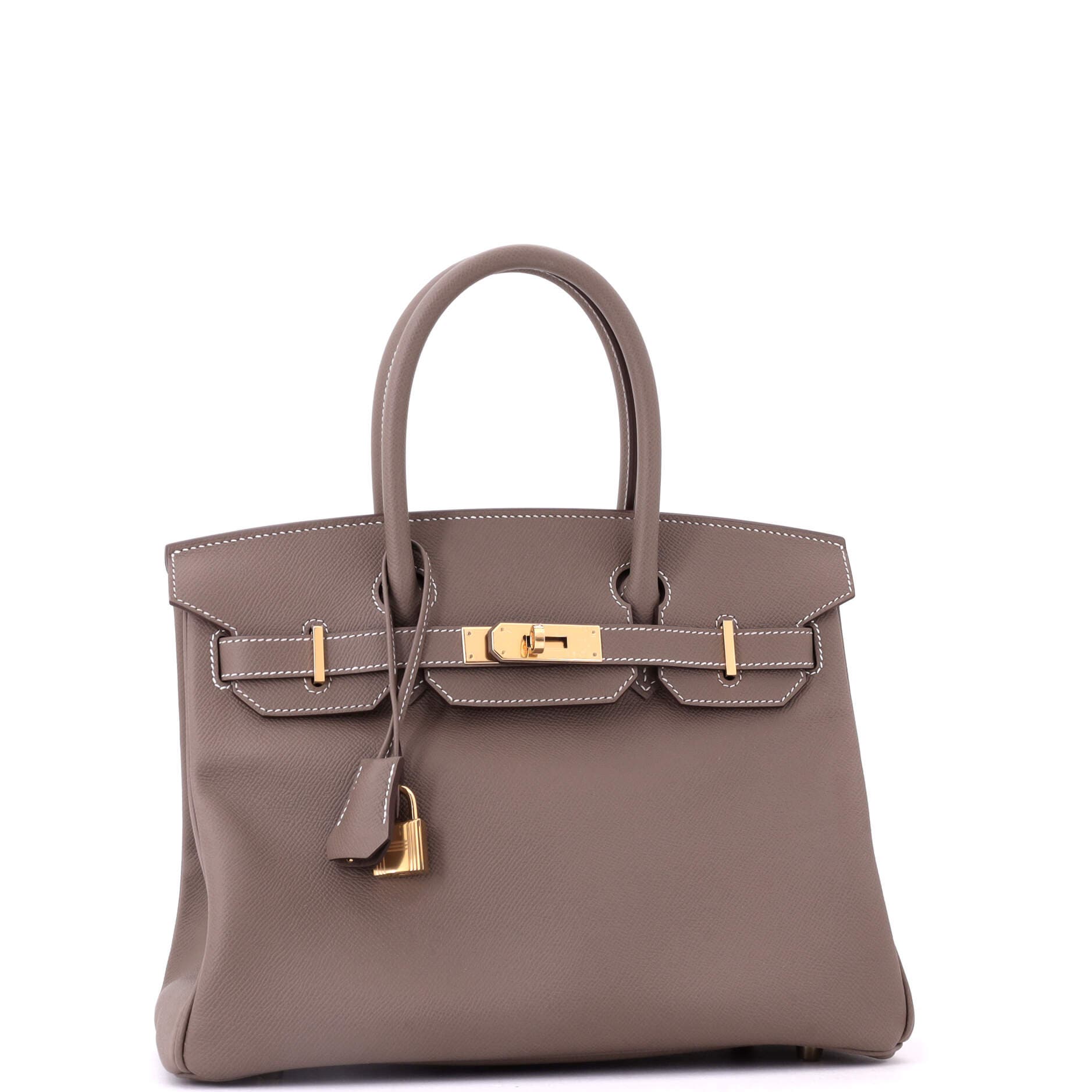 Pre-Owned Hermes Birkin Handbag Grey Epsom with Gold Hardware 30, Alternate, color, Etoupe