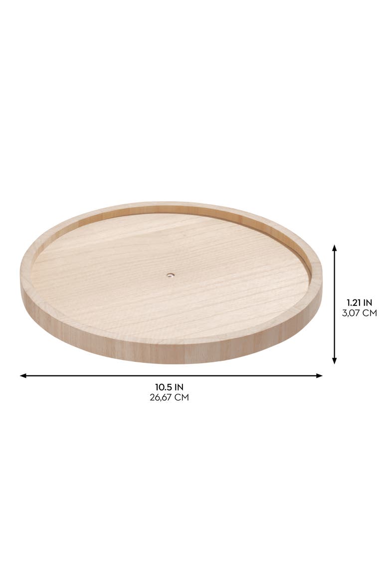 Set of 3 Round 10.5-Inch Paulownia Wood Lazy Susan, Natural, Alternate, color, Natural