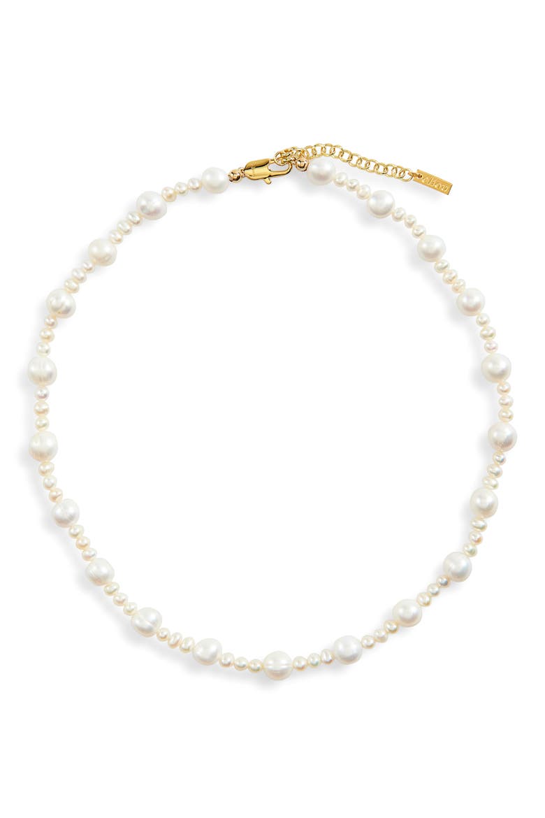 Irenko Pearl Necklace, Main, color, WHITE