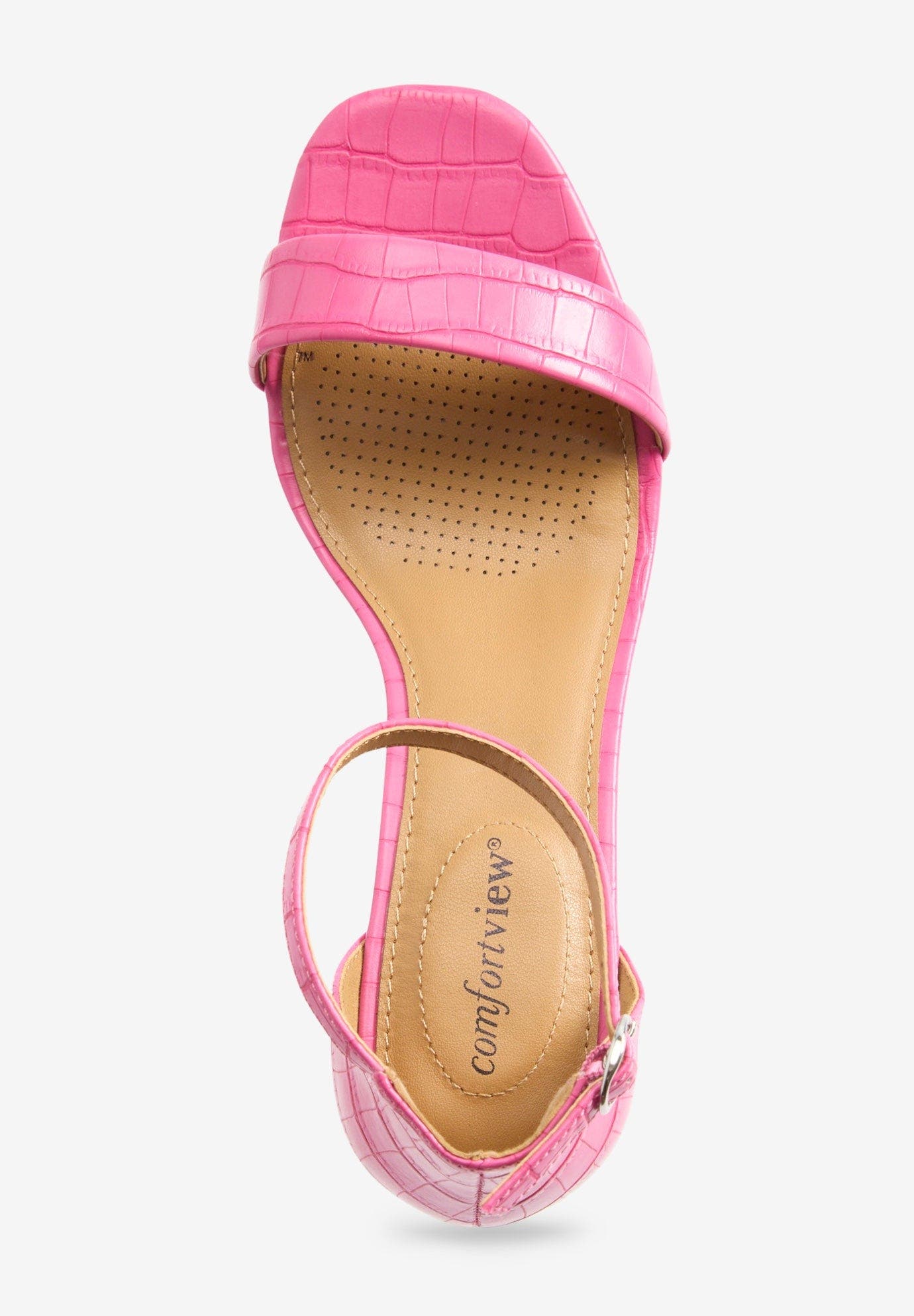 The Orly Sandal, Alternate, color, PINK CROCO
