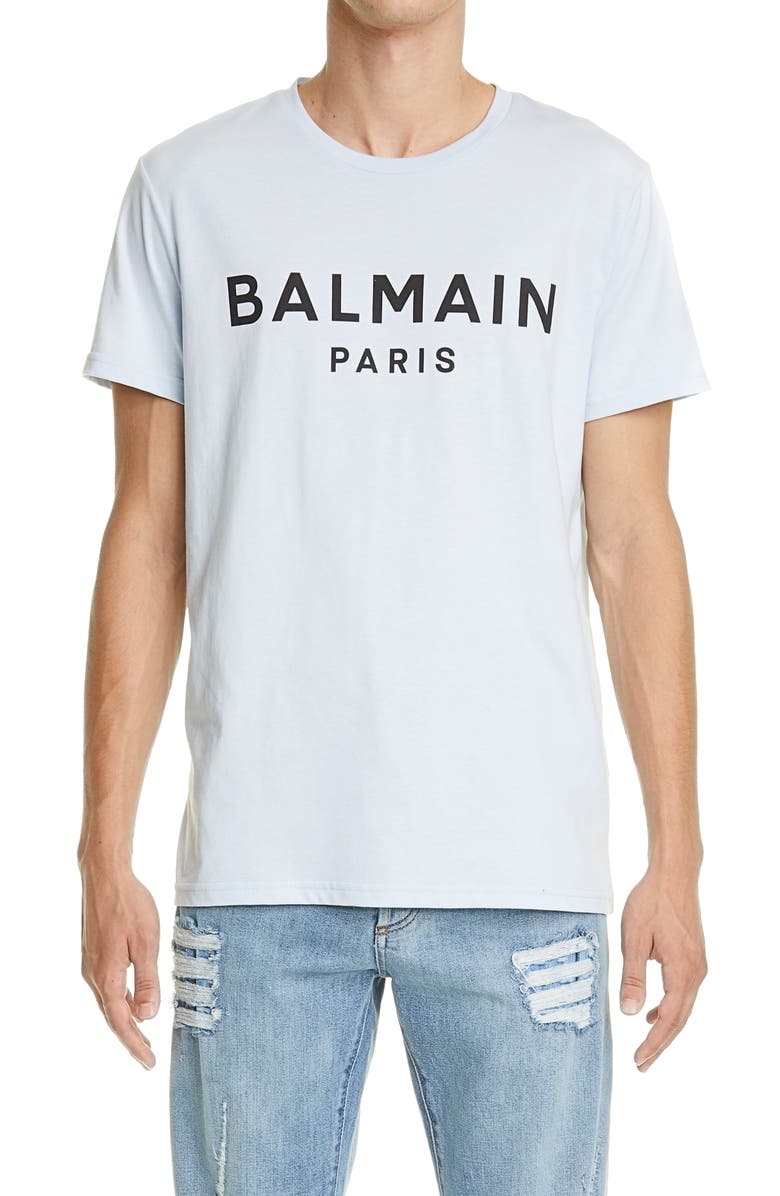 Balmain Logo Cotton Graphic Tee, Main, color, 