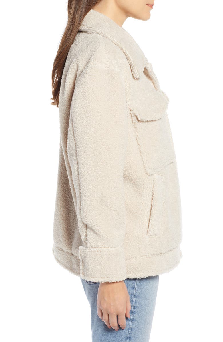 Something Navy Faux Shearling Jacket, Alternate, color,