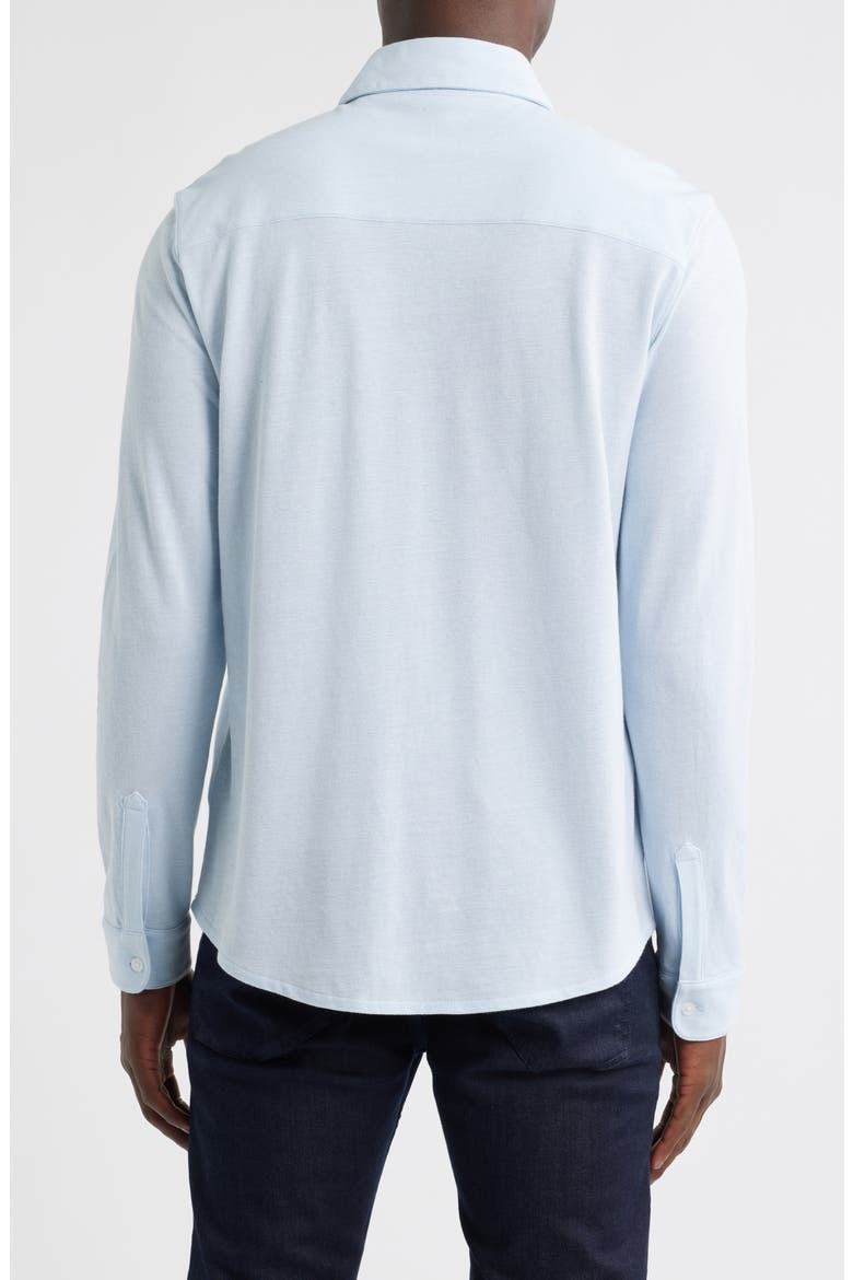 Cotton Piqué Knit Button-Up Shirt, Alternate, color, OXFORD BLUE