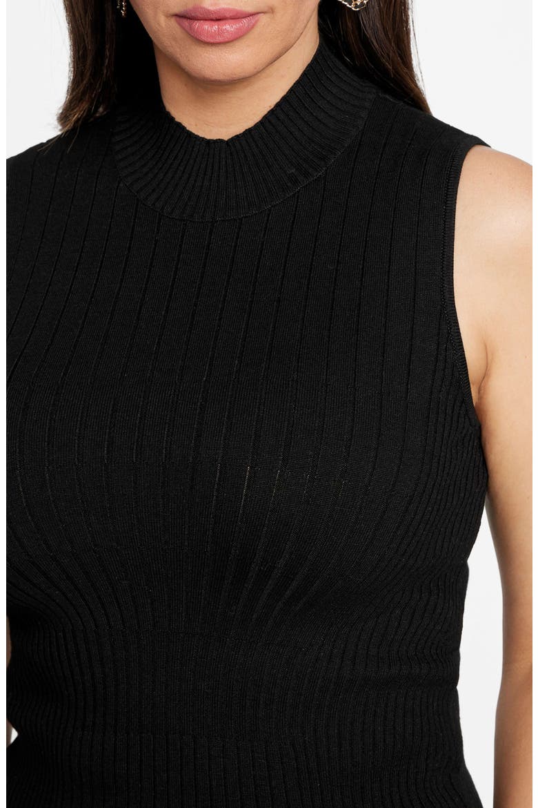Agathe Mock Neck Sleeveless Sweater, Alternate, color, BLACK-BLACK