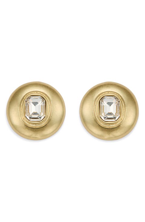 Crystal Button Stud Earrings
