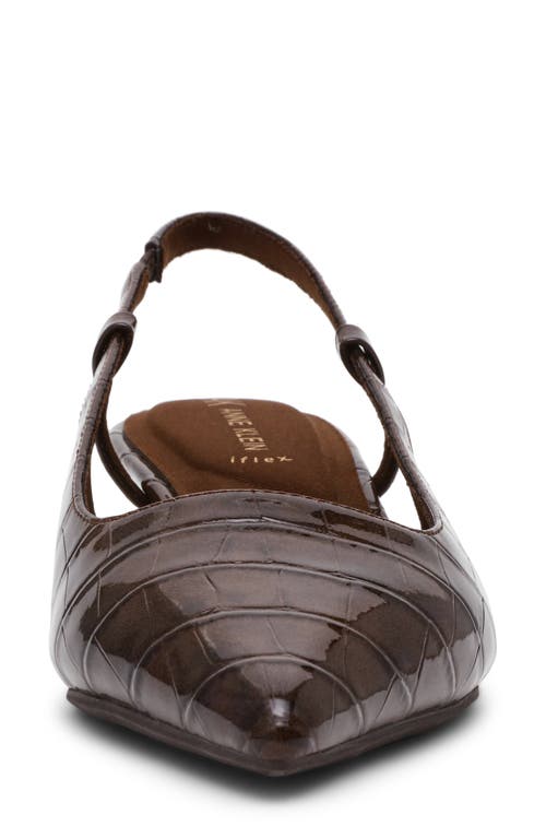 Anne Klein Shorty Slingback Pump In Brown