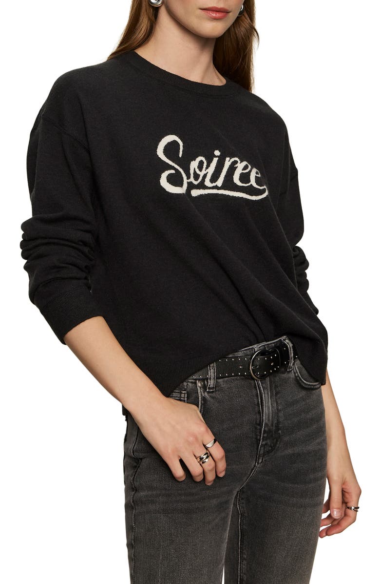 Sanctuary Crewneck Sweater, Alternate, color, Black