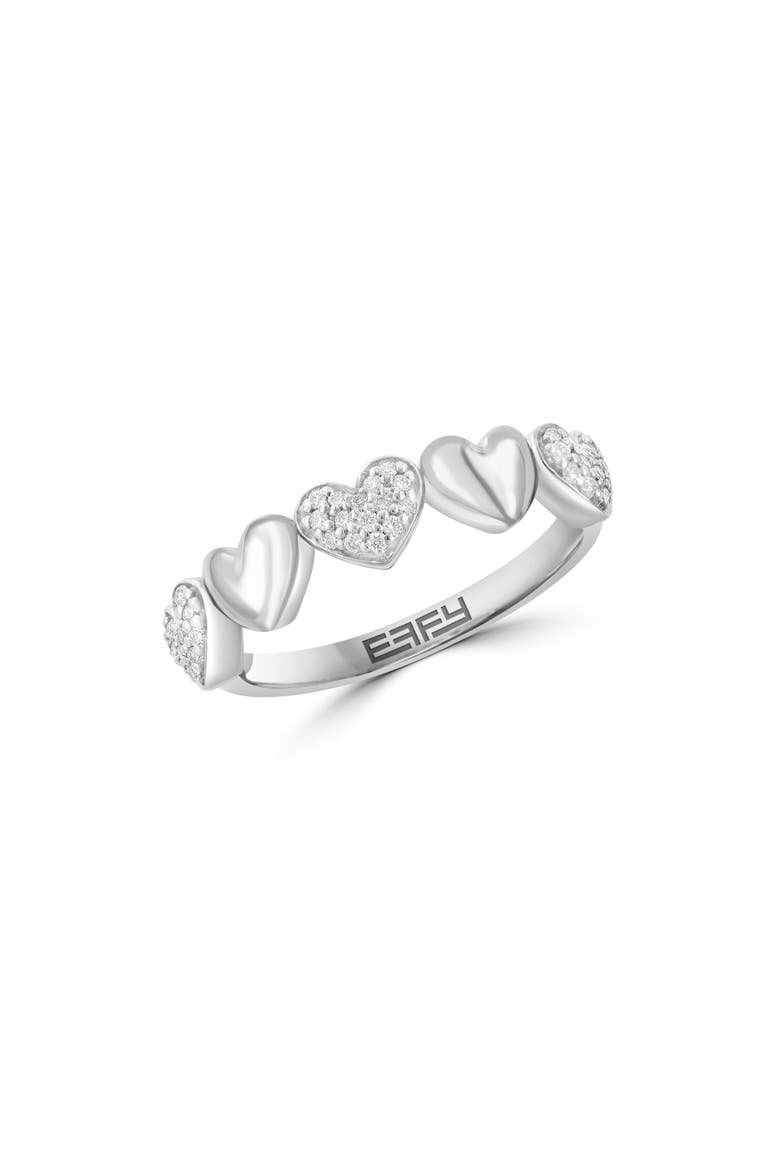 Sterling Silver Heart Ring - 0.18" ctw, Main, color, WHITE