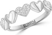 EFFY Sterling Silver Heart Ring - 0.18" ctw