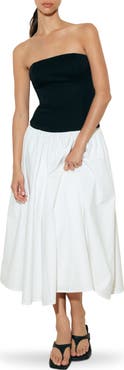 FREEMARKET Mixed Media Strapless Dress