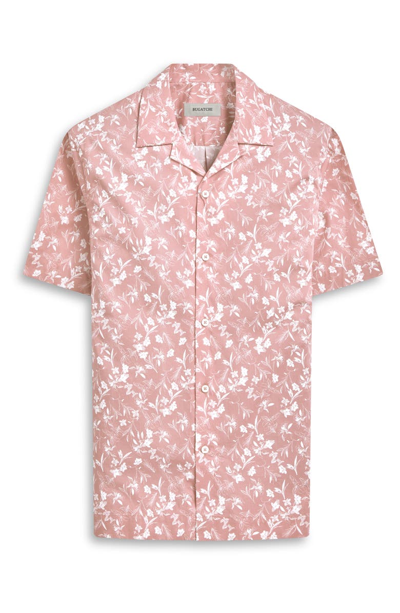 Bugatchi Orson Floral Stretch Cotton Camp Shirt, Alternate, color, 