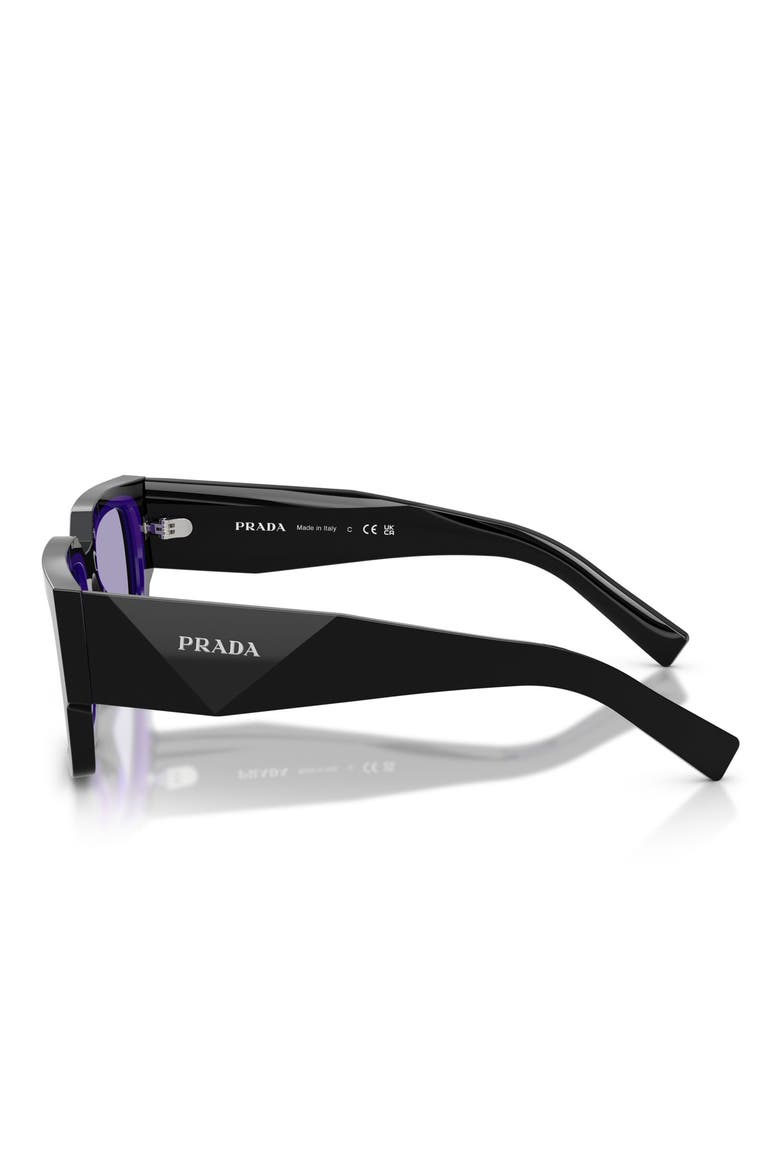 55mm Rectangular Sunglasses, Alternate, color, BLACK/ PURPLE / VIOLET