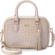 Brahmin Mara Croc Embossed Leather Top Handle Bag