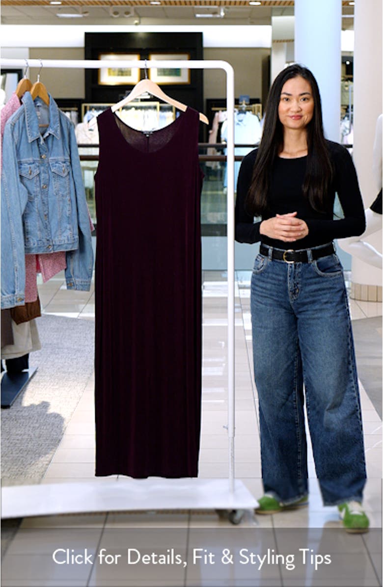 Sleeveless Stretch Knit Maxi Tank Dress, sales video thumbnail