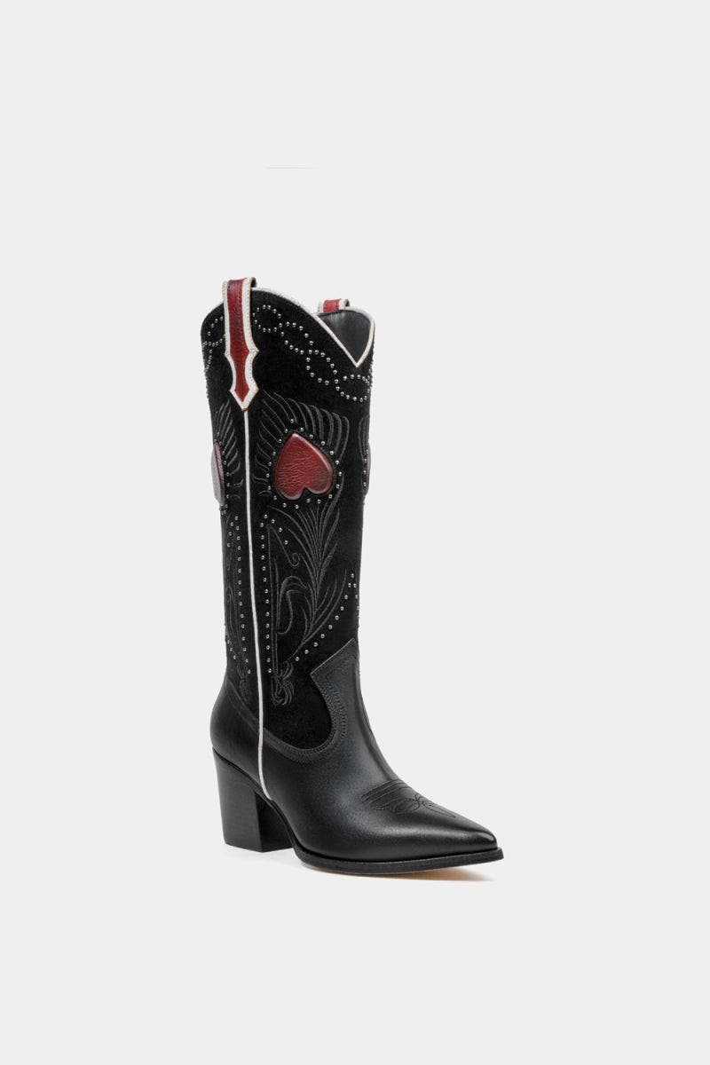 Women's Leather Boots Fiore, Alternate, color, Black